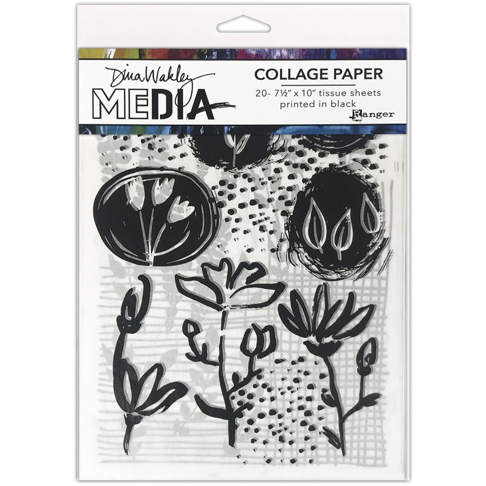 Dina Wakley Media 7.5"x10" Collage Tissue Paper: Things That Grow, 20/pkg (MDA77893)