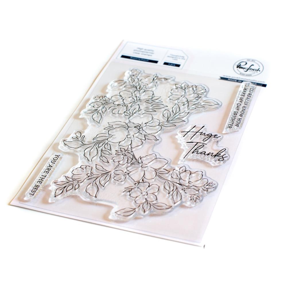 Pinkfresh Studio 4"x6" Clear Stamps: Blooming Branch (PF131421)