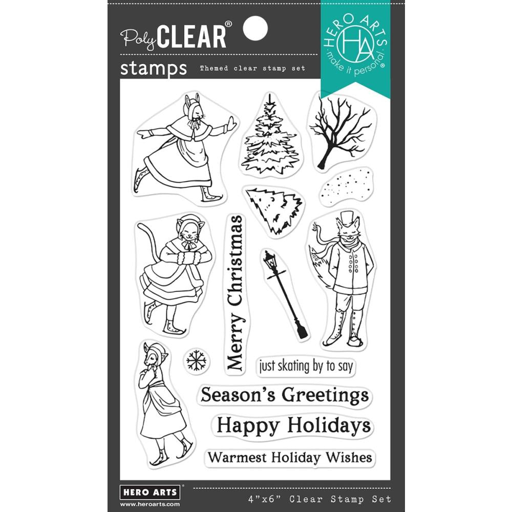 Hero Arts 4"x6" Clear Stamps: Victorian Ice Skaters (HACM578)