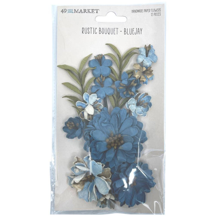 49 and Market Rustic Bouquet Paper Flowers: Bluejay, 12/pkg (49RBQT34871)