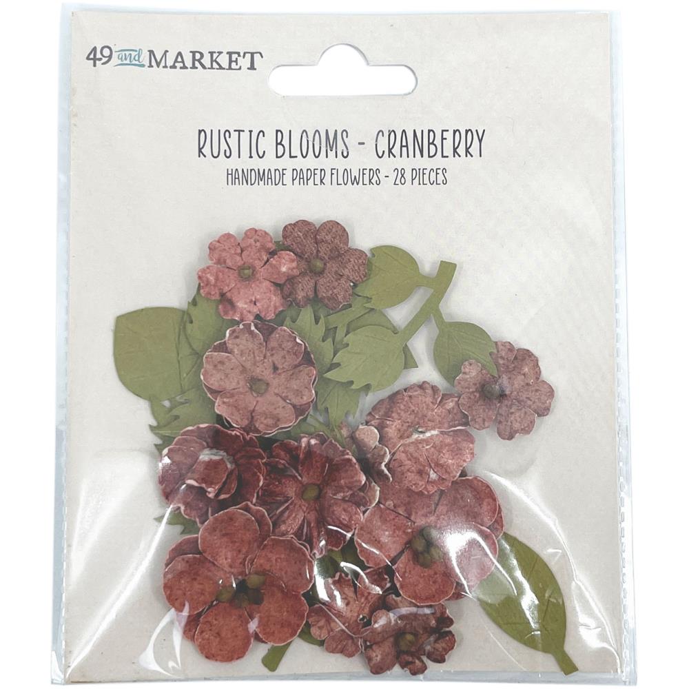 49 and Market Rustic Blooms Paper Flowers: Cranberry, 28/pkg (49RBLM34932)