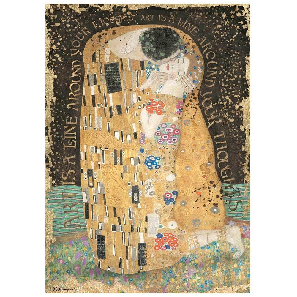 Stamperia Klimt A4 Rice Paper Sheet: The Kiss (DFSA4637)