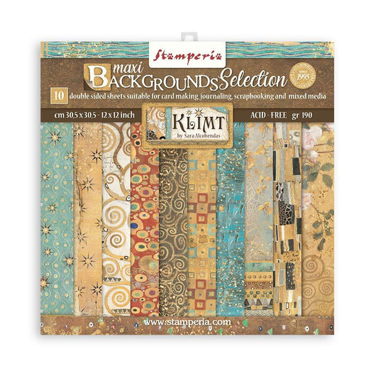 Stamperia Klimt 12"x12" Double Sided Paper Pad: Backgrounds (SBBL101)