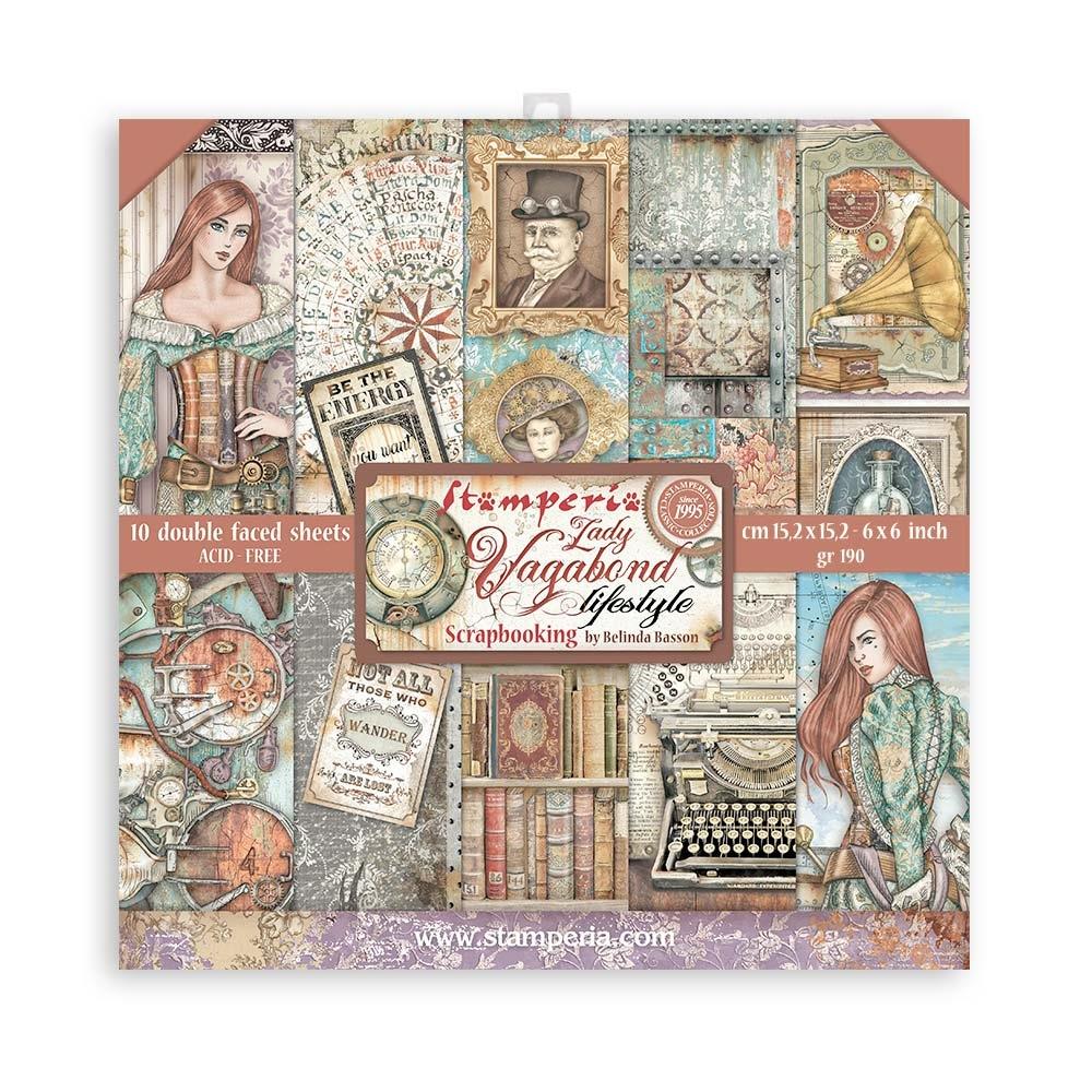 Stamperia Lady Vagabond Lifestyle 6"x6" Double Sided Paper Pad (SBBXS10)