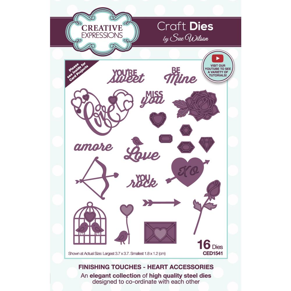 Creative Expressions Craft Die: Finishing Touches Heart Accessories, by Sue Wilson (CED1541)