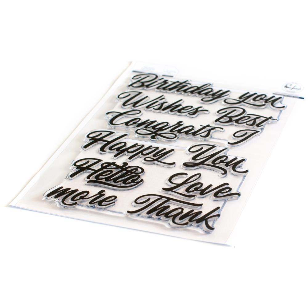 Pinkfresh Studio 6"x8" Clear Stamp: Brushed Sentiments (PF134221)