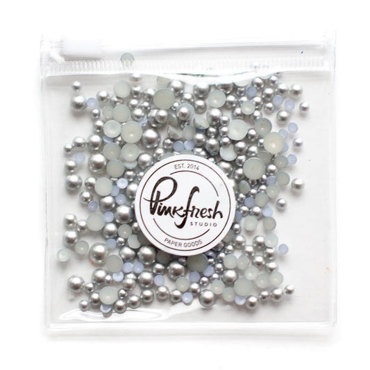 Pinkfresh Studio Metallic Pearls Essentials: Matte Silver (PFPEARLS085)