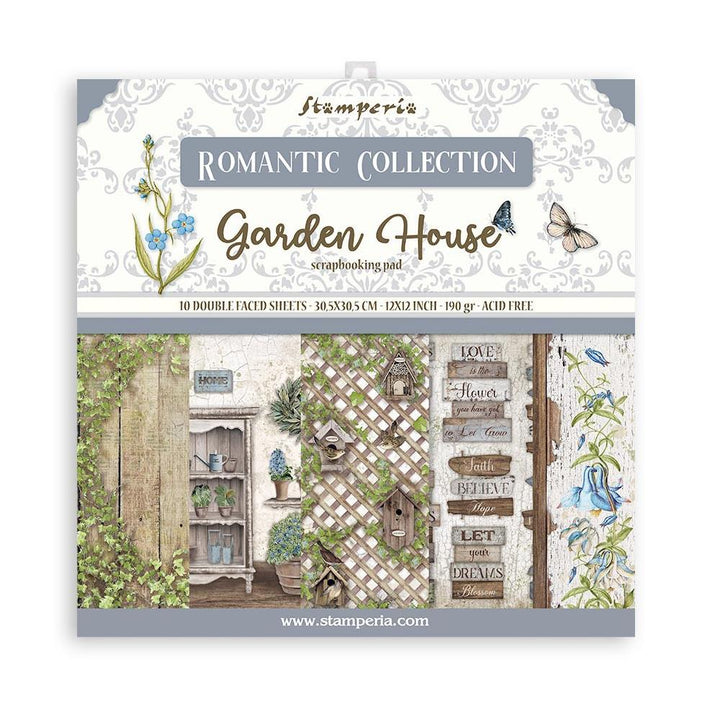 Stamperia Romantic Garden House 12"x12" Double-Sided Paper Pad (SBBL102)