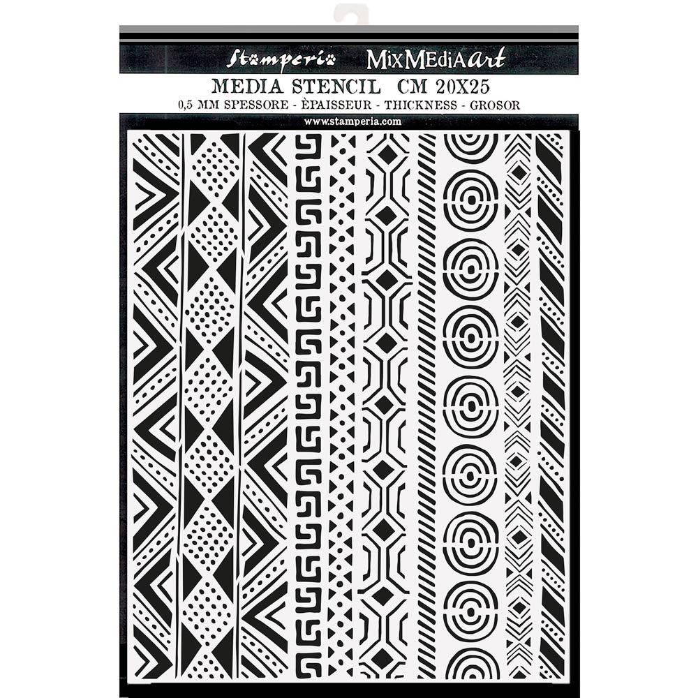 Stamperia Savana 8"x10" Stencil: Tribal Borders (KSTD102)