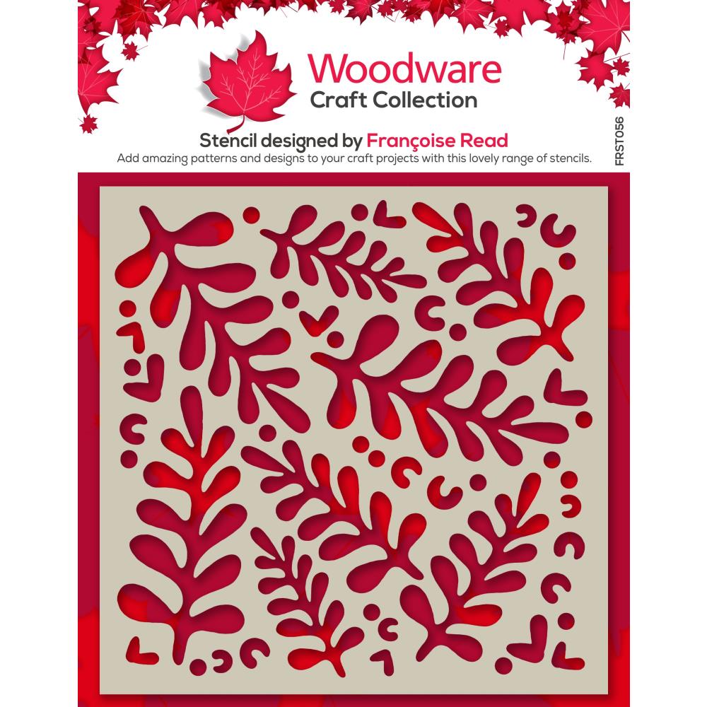 Woodware 6"x6" Stencil: Modern Leaves (FRST056)