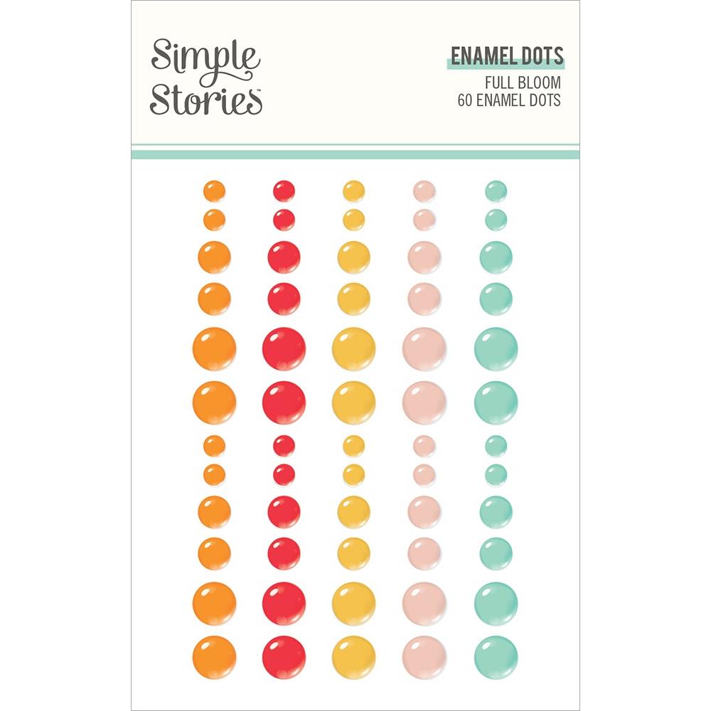 Simple Stories Full Bloom Enamel Dots Embellishments, 60/Pkg (FUL17024)