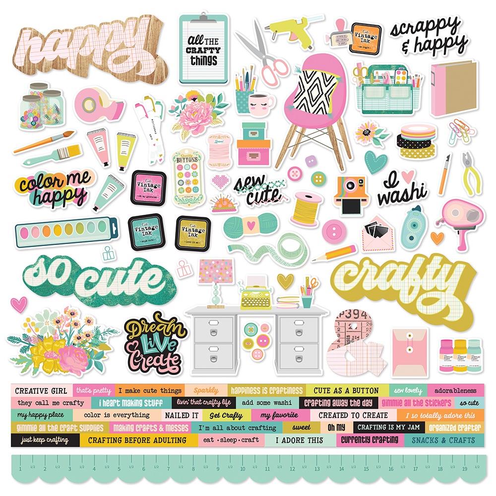 Simple Stories Let's Get Crafty 12"x12" Cardstock Stickers (LGC17201)