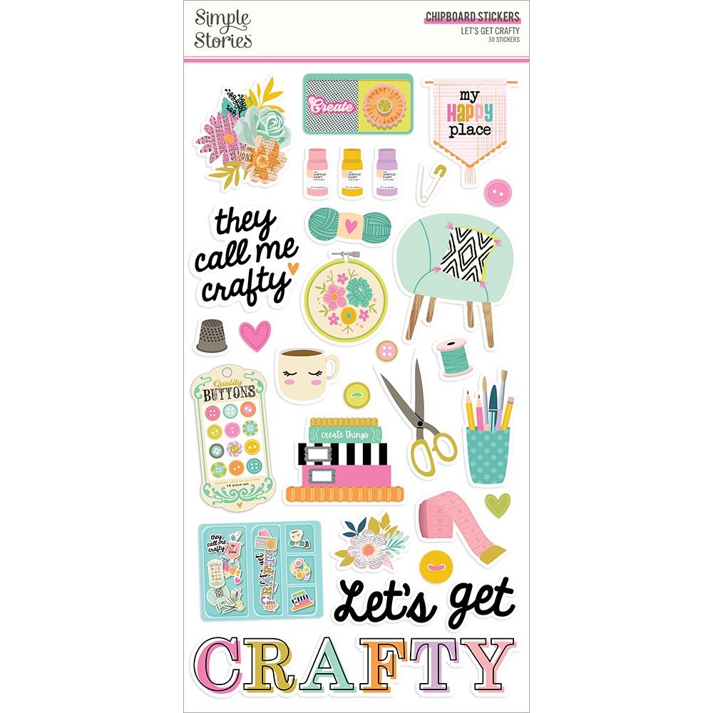 Simple Stories Let's Get Crafty 6"x12" Chipboard Stickers (LGC17216)