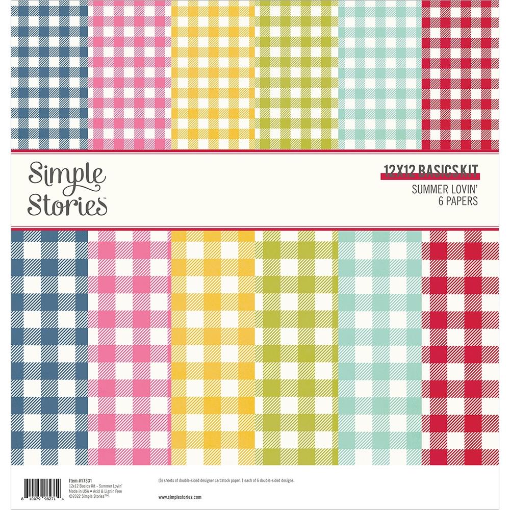 Simple Stories Summer Lovin' 12"x12" Basics Double Sided Paper Pack (SMR17331)