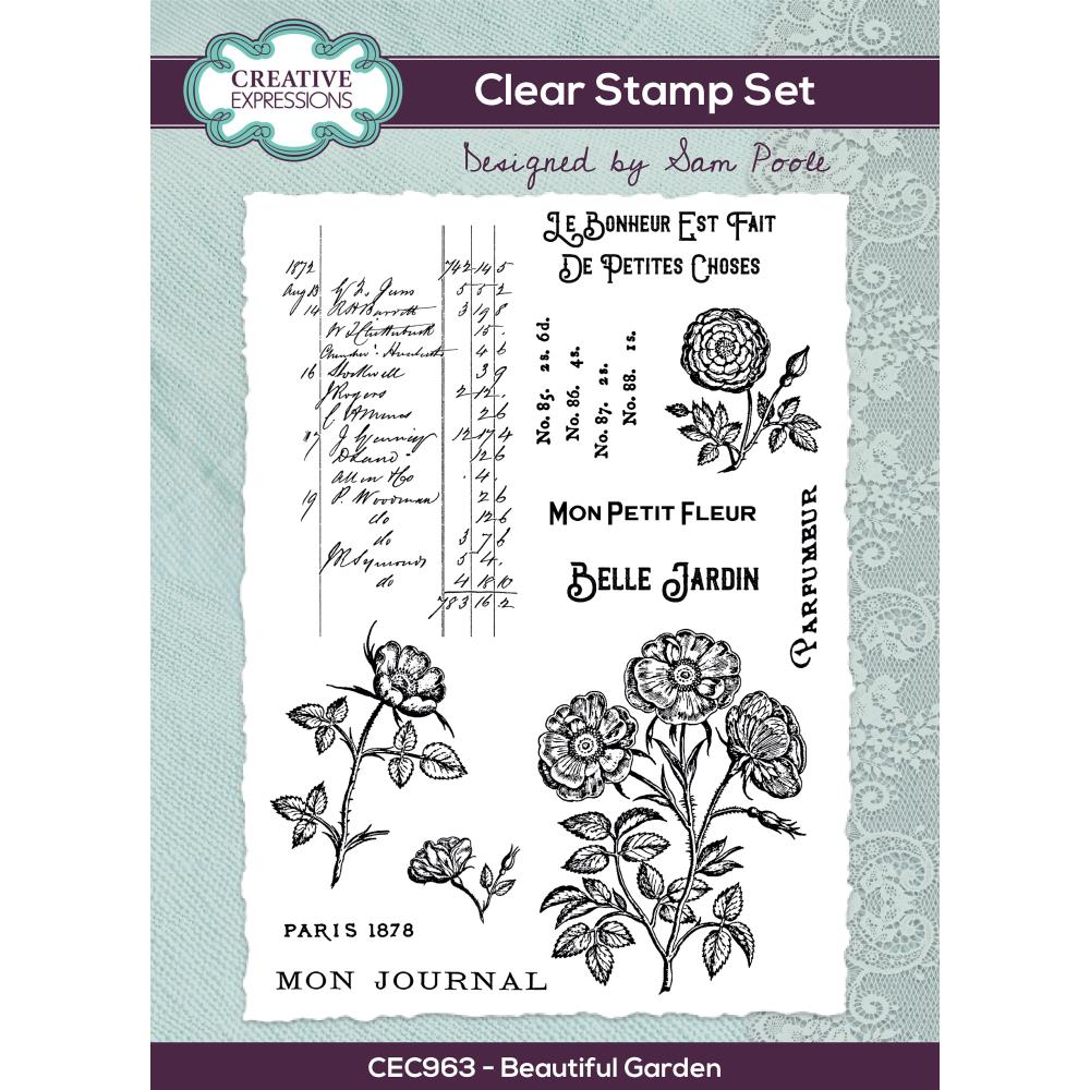 Creative Expressions Shabby Basics A5 Clear Stamps: Beautiful Garden, by Sam Poole (CEC963)