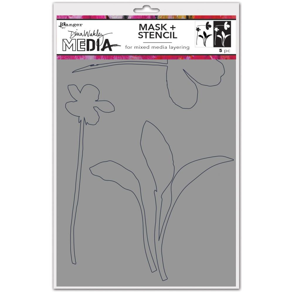 Dina Wakley 6"x9" Stencils + Masks: Sprouts (MDSM77725)