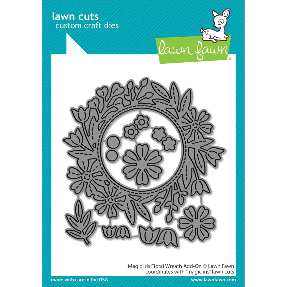 Lawn Fawn Lawn Cuts Custom Craft Die: Magic Iris Floral Wreath, Add-On (LF2795)