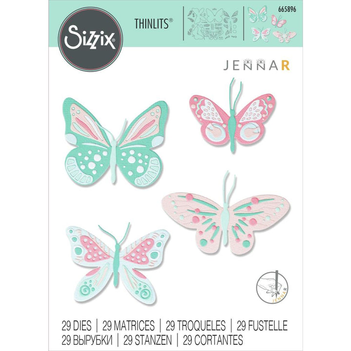 Sizzix Thinlits Dies: Patterned Butterfly, by Jenna Rushforth (665896)