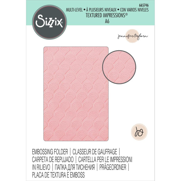 Sizzix Multi-Level Textured Impressions Embossing Folder: Fan Tiles, by Jennifer Ogborn (665746)