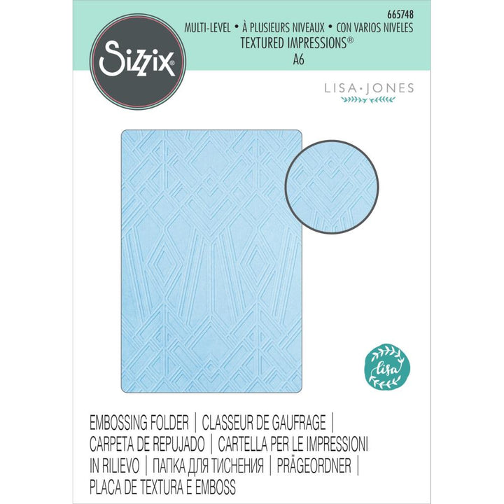 Sizzix Multi-Level Textured Impressions Embossing Folder: Geo Diamonds, by Lisa Jones (665748)