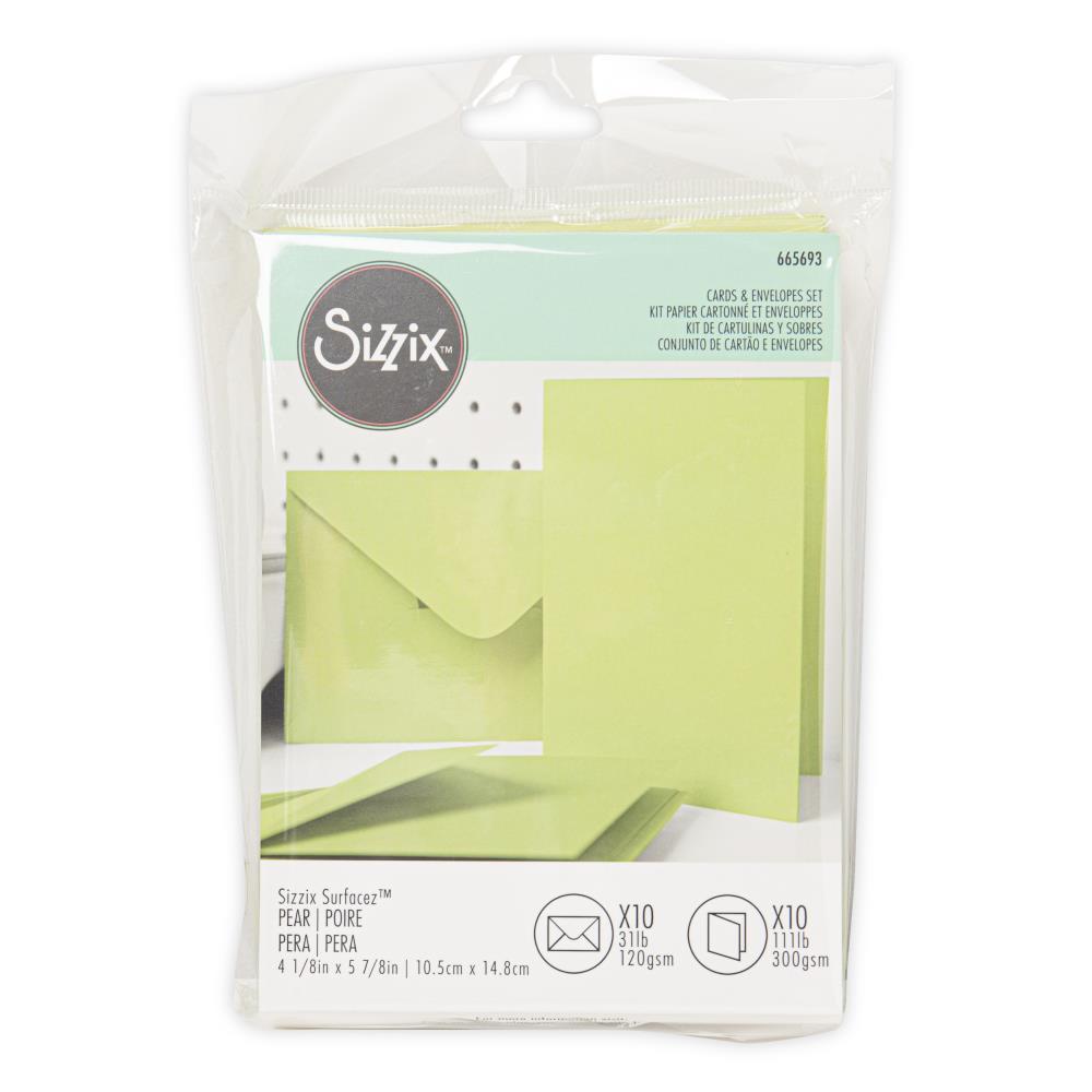 Sizzix Surfacez A6 Card and Envelope Pack: Pear (665693)