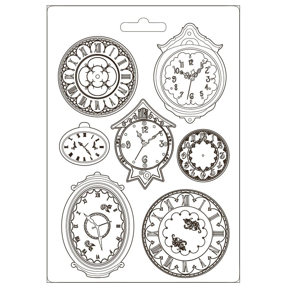 Stamperia Garden Of Promises 8.5"x10.5" Soft Maxi Mould: Clocks (3PTA4536)