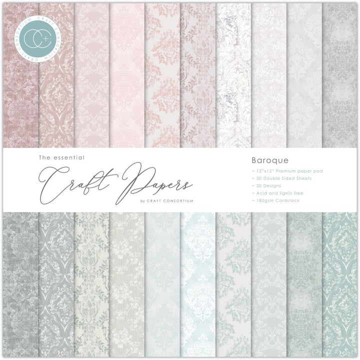 Craft Consortium 12"x12" Doube Sided Paper Pad: Baroque (CCPAD020)