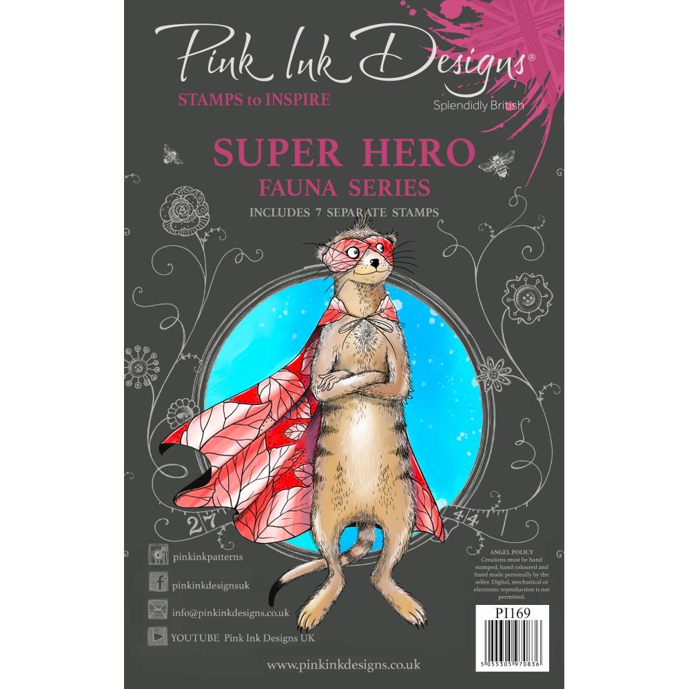 Pink Ink Designs 6"x8" Clear Stamps: Superhero (PI0169)