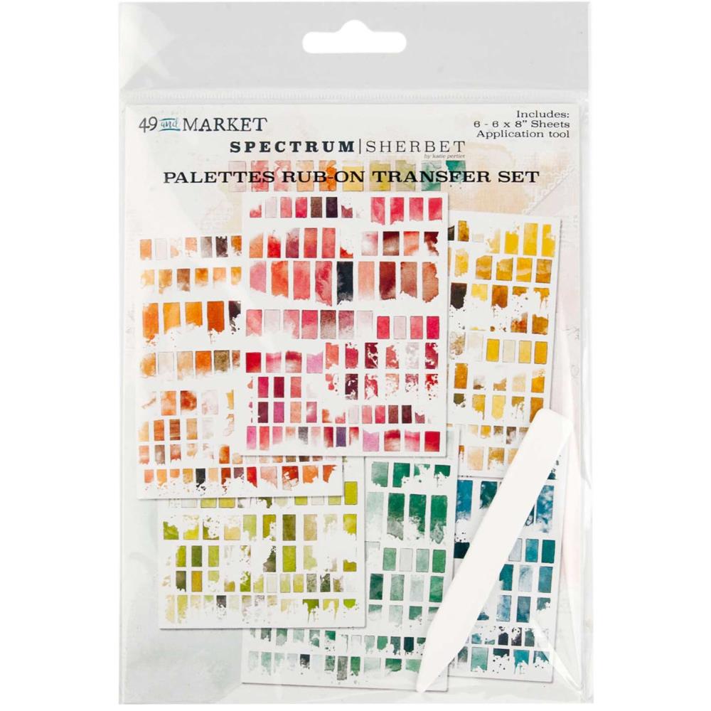 49 and Market Spectrum Sherbet 6"x8" Rub Ons: Palettes (SS36400)