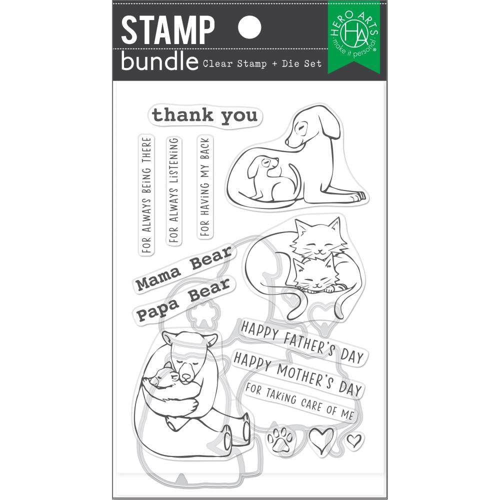 Hero Arts Stamp and Die Combo: Mother and Father Animals (HASB312)