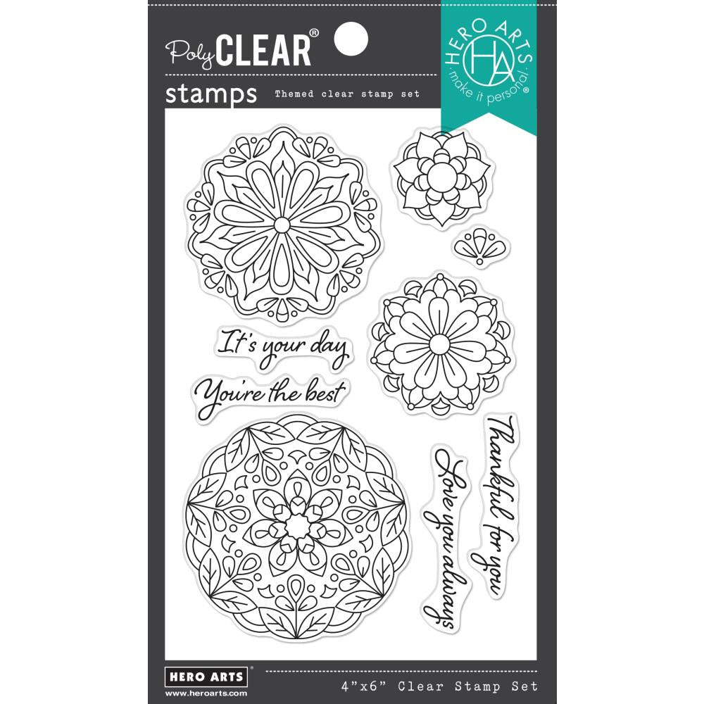 Hero Arts 4"x6" Clear Stamps: Floral Mandala (HACM614)