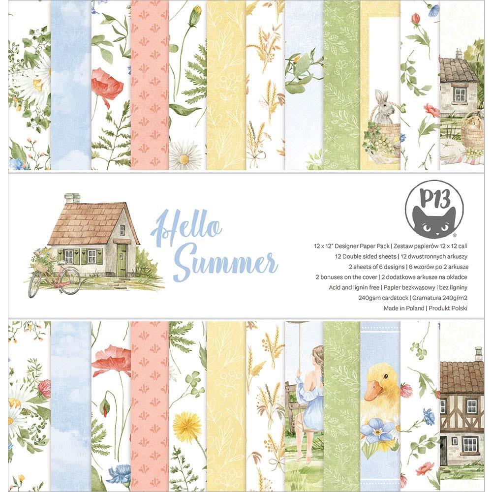 P13 Hello Summer 12"x12" Double Sided Paper Pad (P13HSU08)