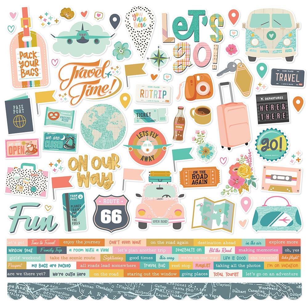 Simple Stories Let's Go! 12"x12" Cardstock Stickers (LET17701)