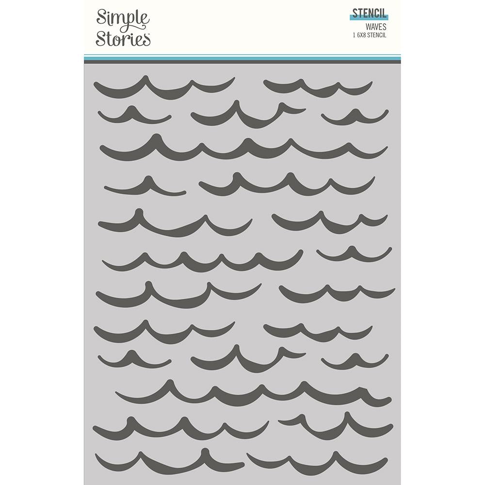 Simple Stories Vintage Seas 6"x8" Stencil: Waves (SVVS7832)