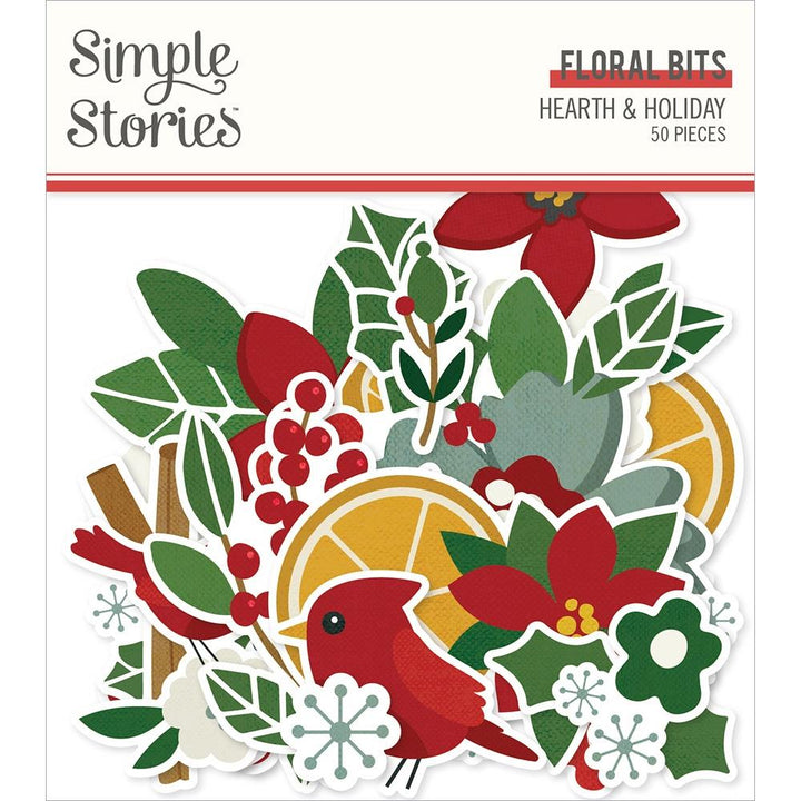 Simple Stories Hearth and Holiday Bits and Pieces Die Cuts: Floral (HEHO8219)