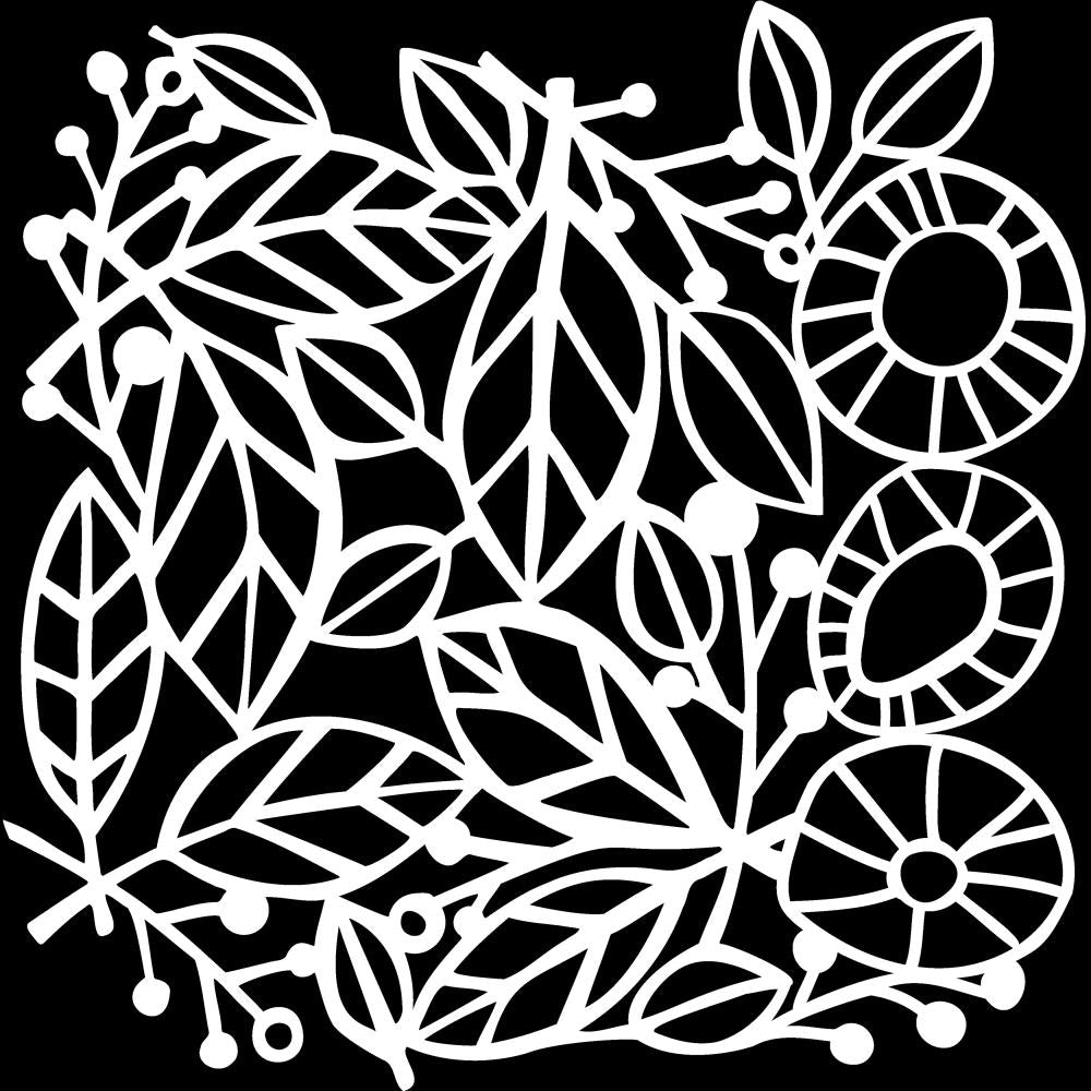Crafters Workshop 6"x6" Template Stencil: Leafy Collage (TCW6X6988)