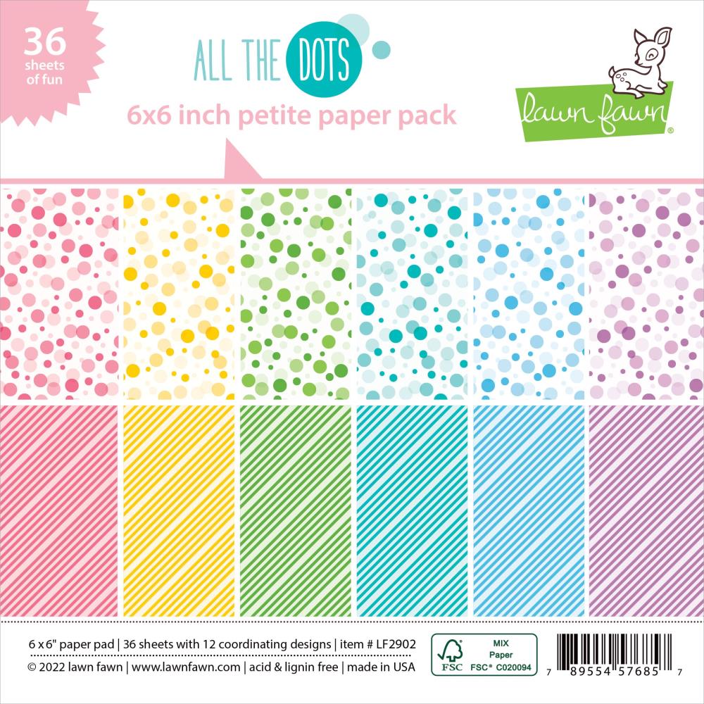 Lawn Fawn 6"x6" Single Sided Petite Paper Pad: All The Dots (LF2902)