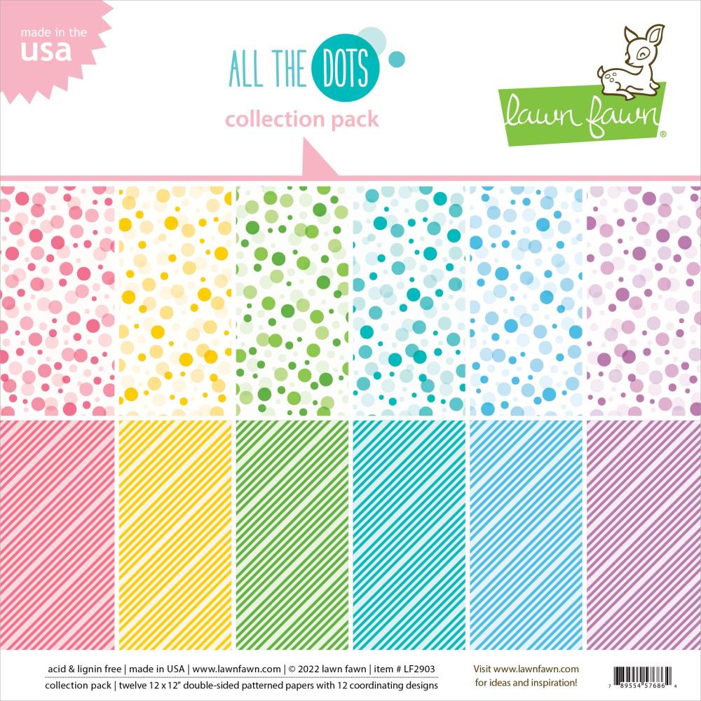 Lawn Fawn 12"x12" Single Sided Paper Pad: All The Dots (LF2903)