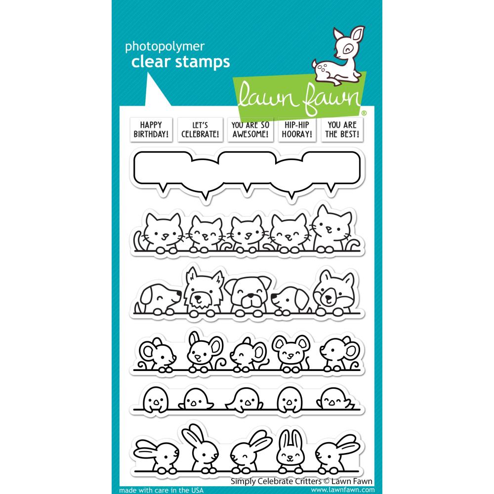 Lawn Fawn 4"x6" Clear Stamps: Simply Celebrate Critters (LF2860)