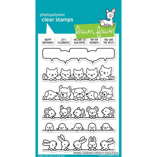 Lawn Fawn 4"x6" Clear Stamps: Simply Celebrate Critters (LF2860)