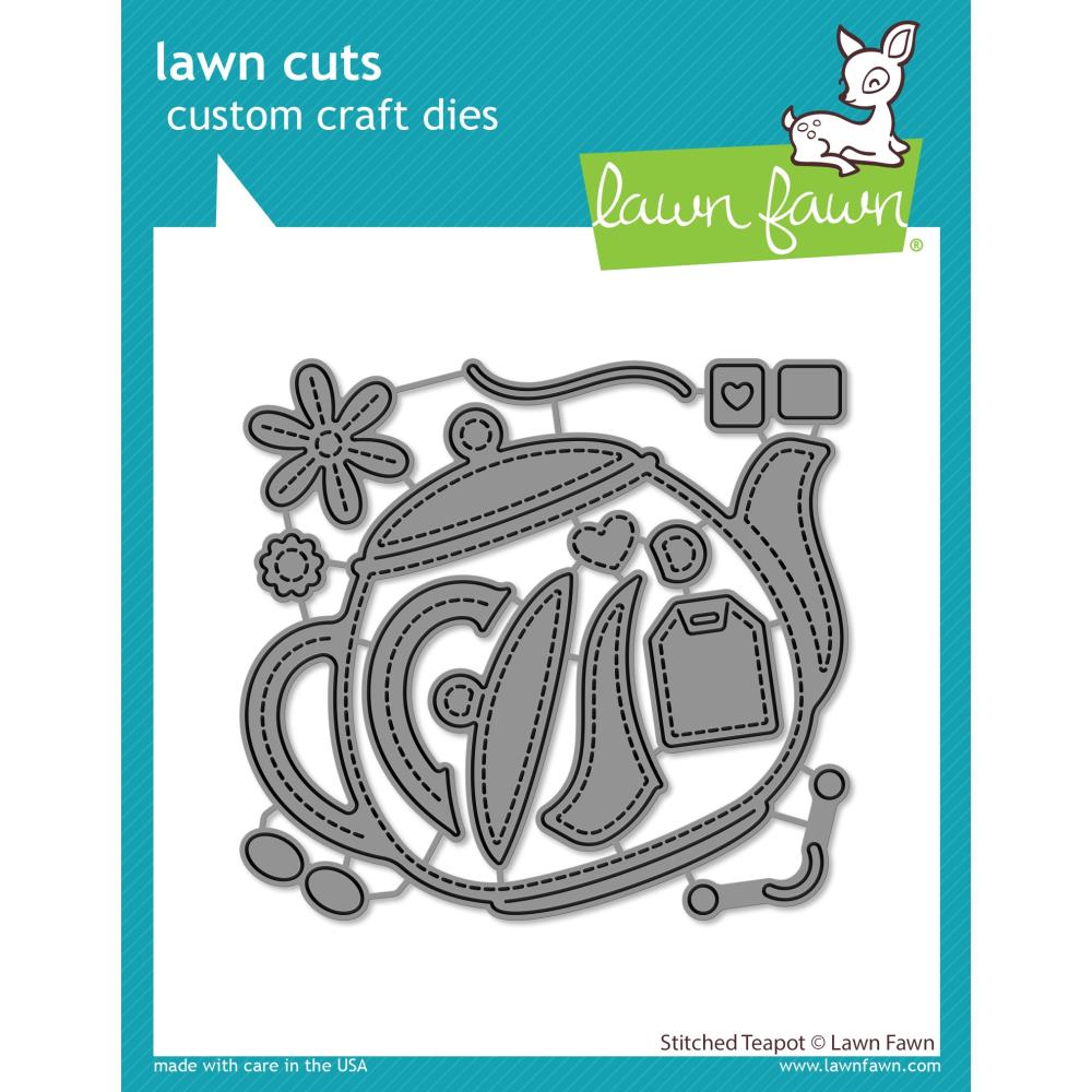 Lawn Fawn Cuts Custom Craft Die: Stitched Tea Pot (LF2877)