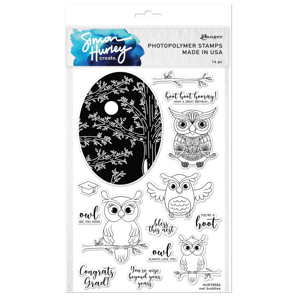Simon Hurley Create 6"x9" Clear Stamps: Owl Buddies (HUR78586)
