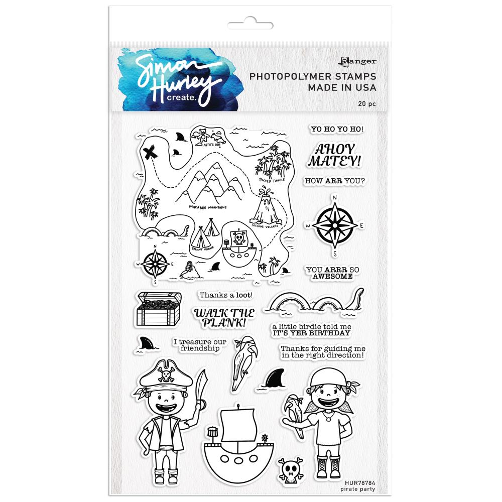 Simon Hurley Create 6"x9" Clear Stamps: Pirate Party (HUR78784)