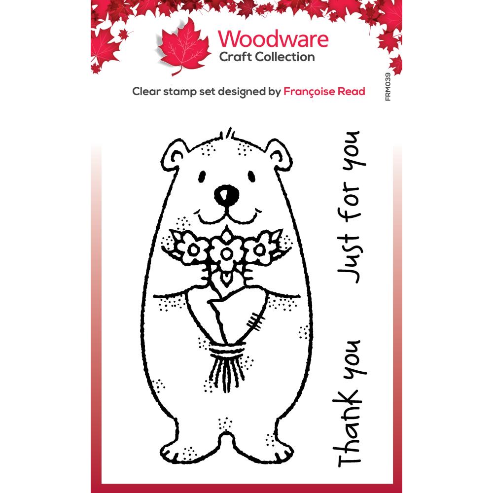 Woodware 3"x4" Clear Stamp Singles: Flower Bear (FRM039)