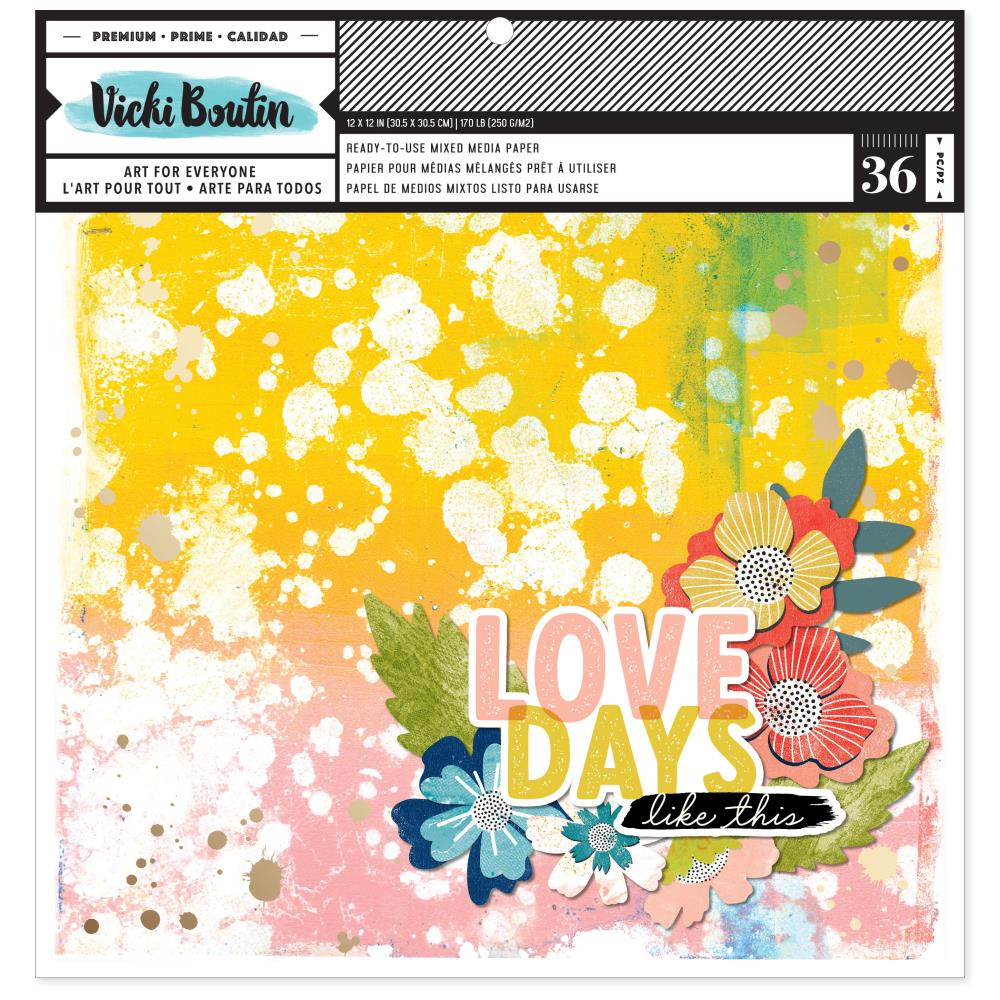 Vicki Boutin Print Shop 12"x12" Double Sided Mixed Media Backgrounds Paper Pad (VB013867)