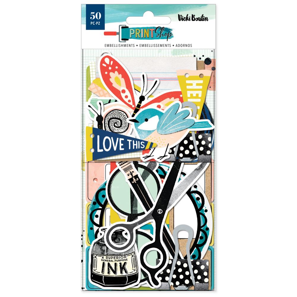 Vicki Boutin Print Shop Ephemera Cardstock Die Cuts: Journaling (VB013853)