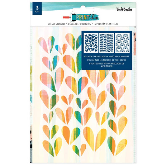 Vicki Boutin Print Shop Stencils: Offset, 3/pkg (VB013864)