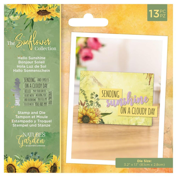 Crafter's Companion Nature's Garden Sunflower Stamps and Die: Hello Sunshine (SUNHSUN)
