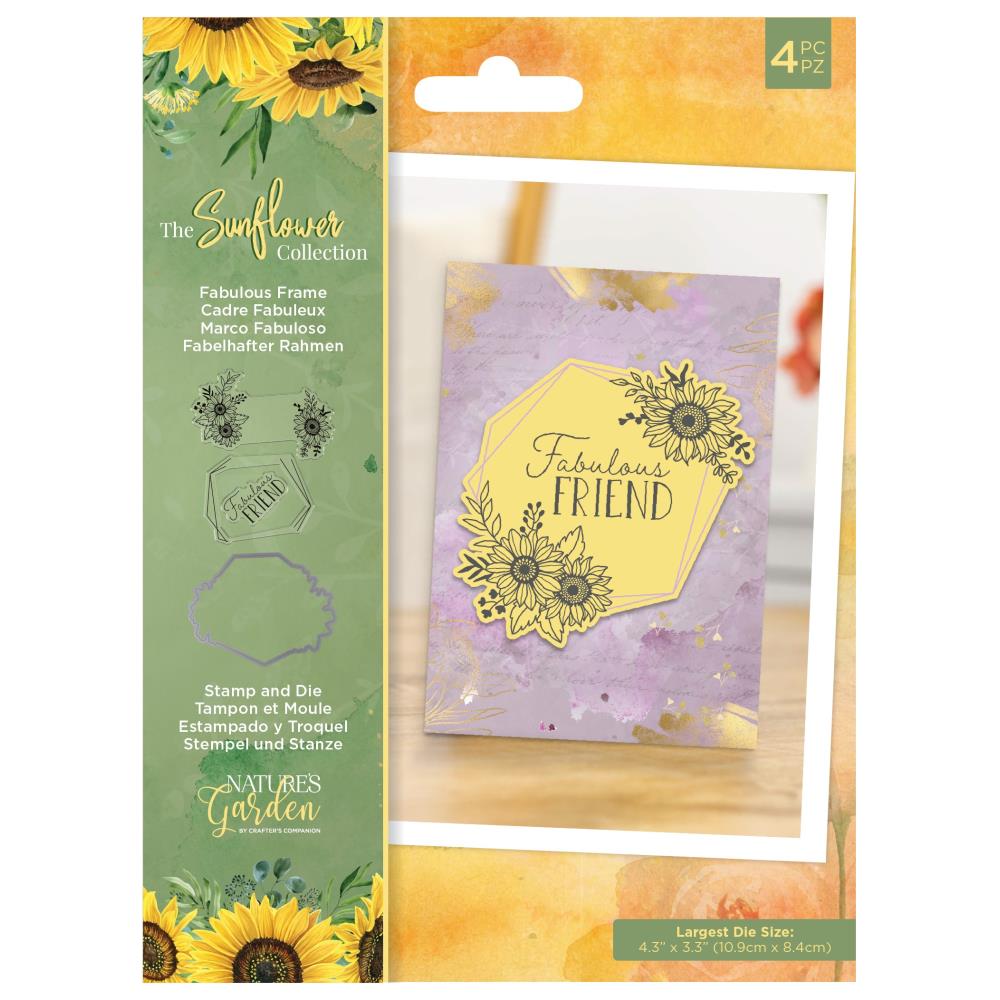 Crafter's Companion Nature's Garden Sunflower Stamps and Die: Fabulous Frame (SUNFFRA)