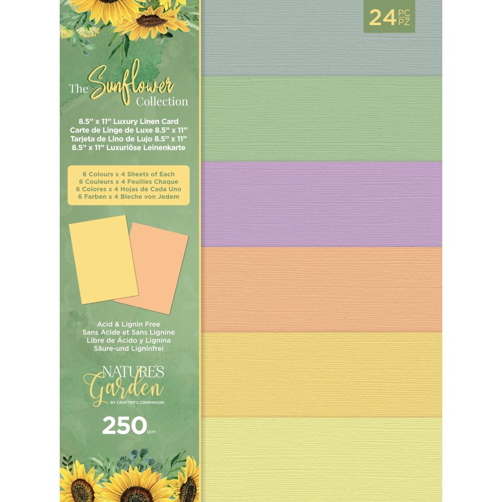 Crafter's Companion Nature's Garden Sunflower 8.5"x11" Luxury Linen Card (SUNLINEN)
